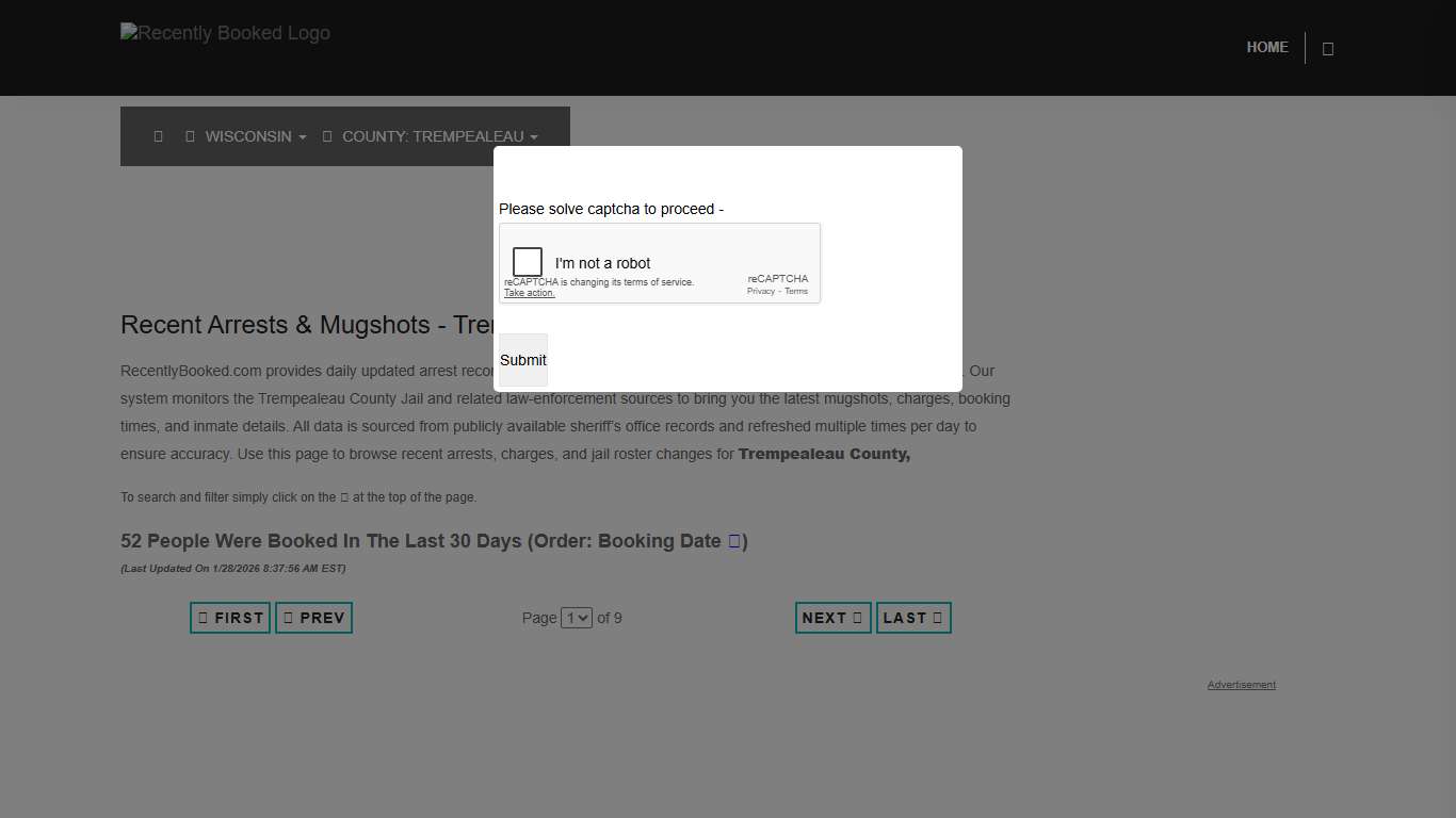 Trempealeau County, Wisconsin Mugshots RecentlyBooked.com